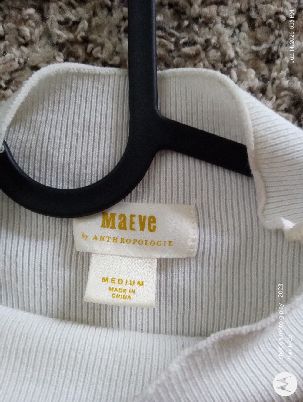 Anthropologie Maeve Arlowe Bell Sleeve Sweater Mockneck Ivory Size Medium - Picture 3 of 15